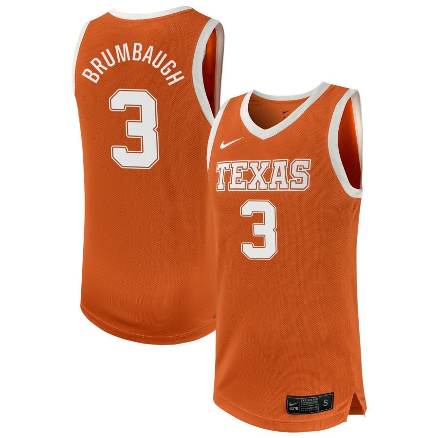 Rowan Brumbaugh 3 Texas Longhorns NIL Texas Orange NCAA Jersey Men's