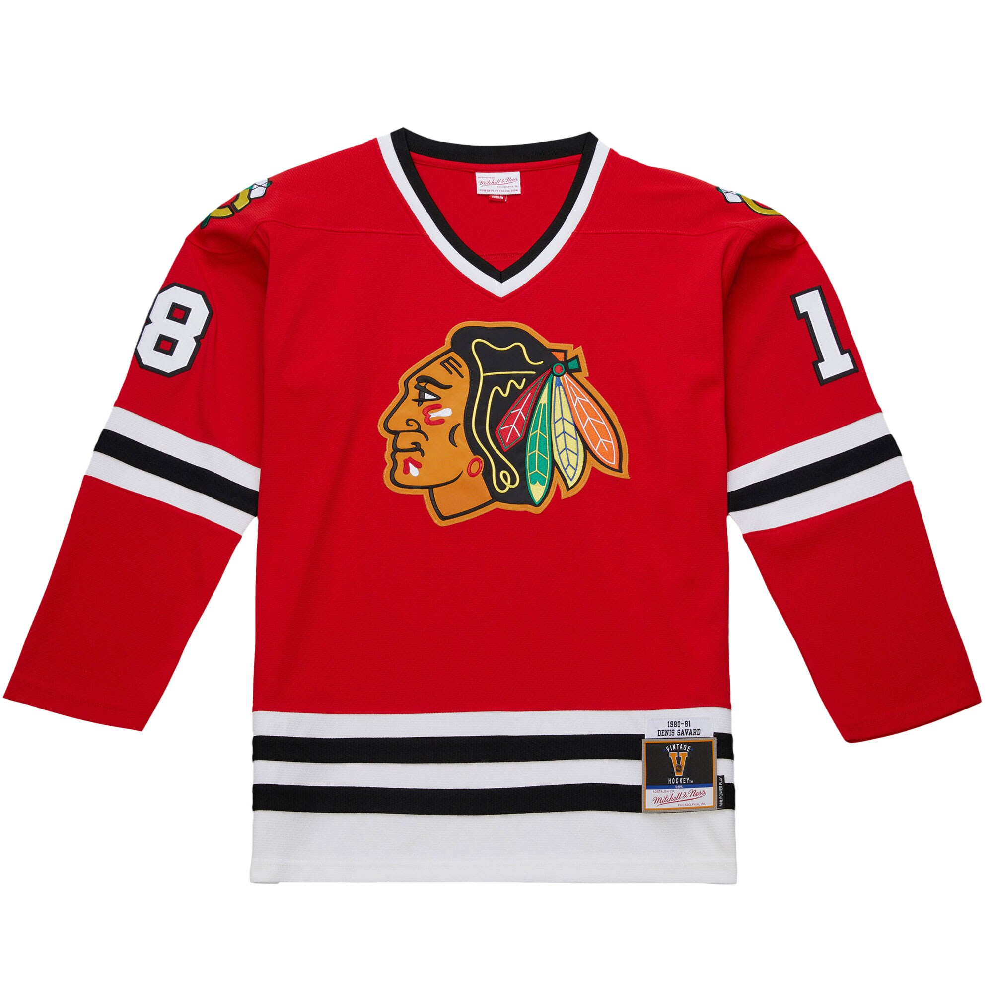 Chicago Blackhawks Denis Savard Scarlet 1980-81 Power Play NHL Jersey Men's