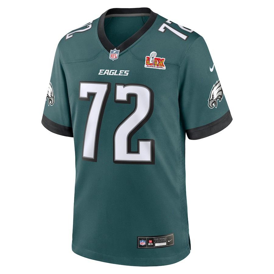 Darian Kinnard #72 Philadelphia Eagles Super Bowl LIX Midnight Green NFL Jersey Men's