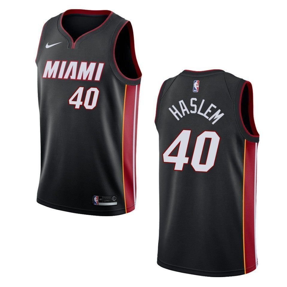 Miami Heat 40 Udonis Haslem Icon Swingman Black NBA Jersey Men's