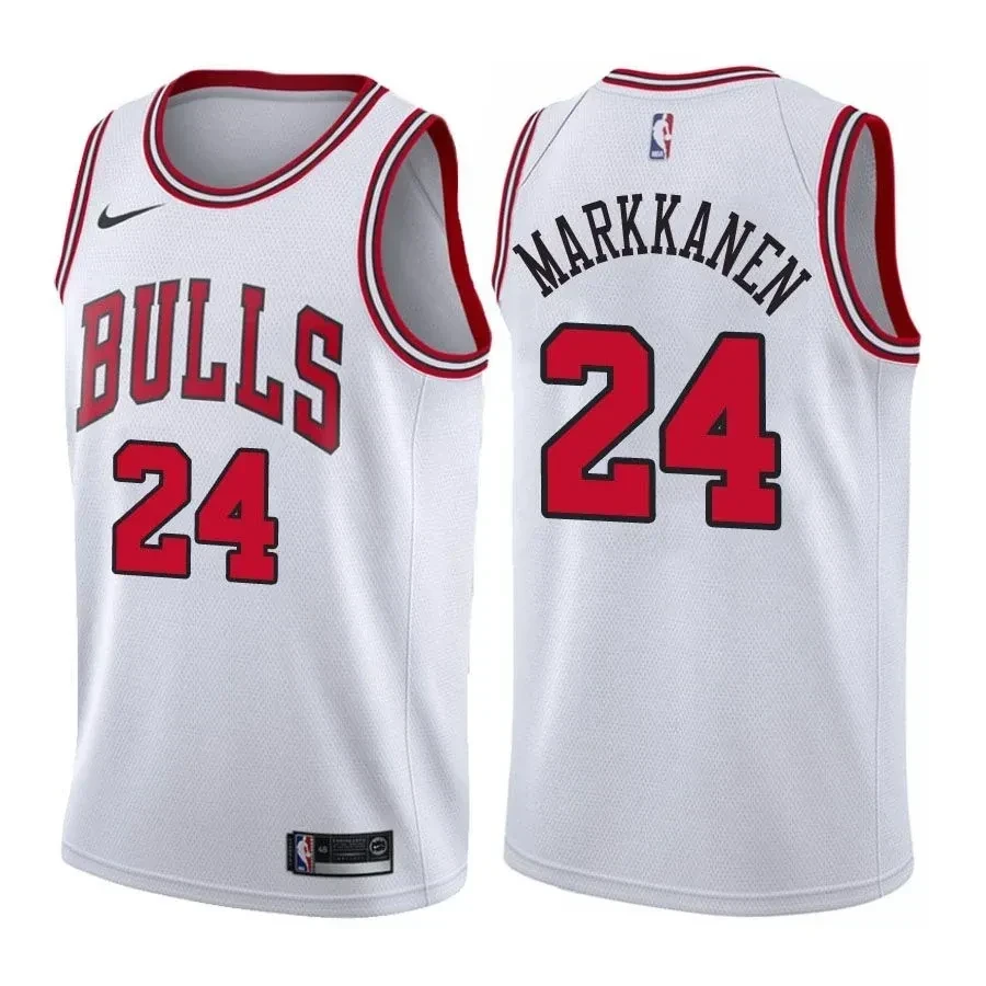 Chicago Bulls Lauri Markkanen 24 Associatio White NBA Jersey Men's