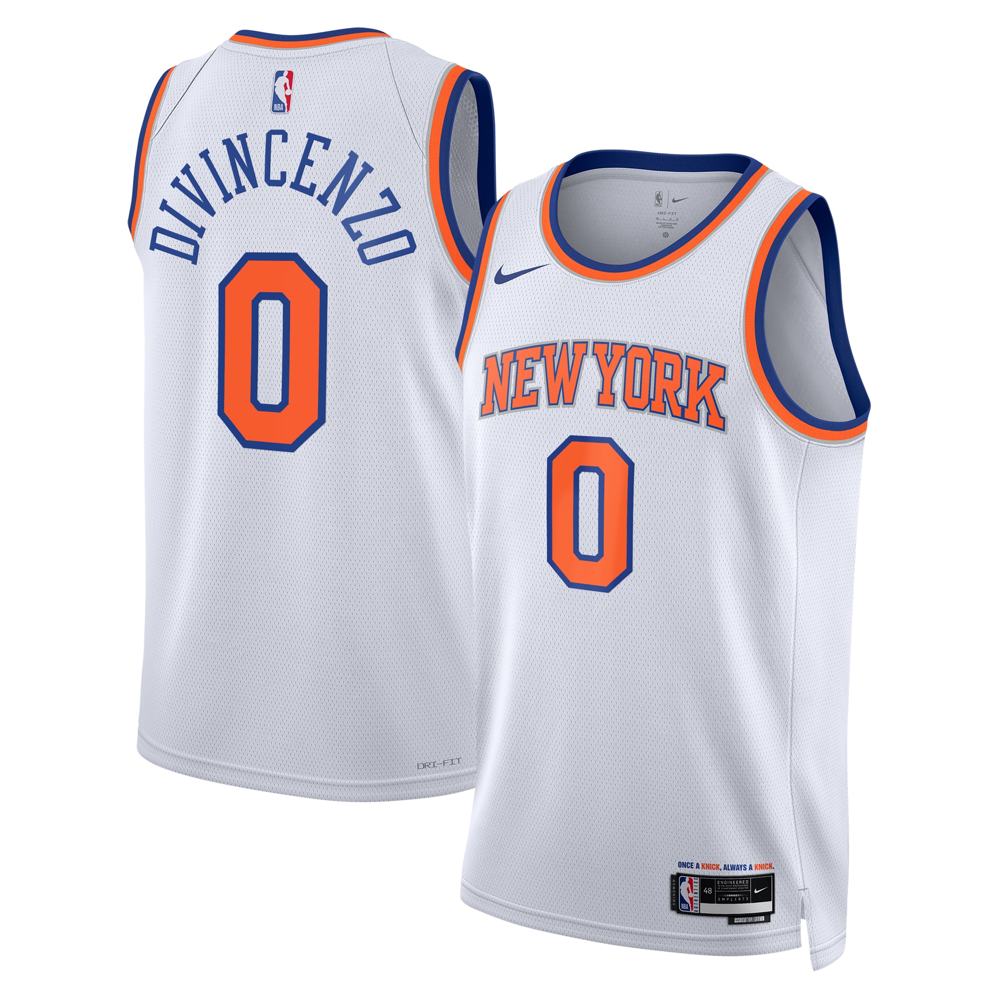 New York Knicks Association Edition Swingman White Donte DiVincenz Unisex NBA Jersey Unisex