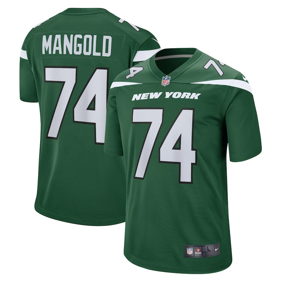 Nick Mangold 74 New York Jets Retired Gotham Green NFL Jersey Men's