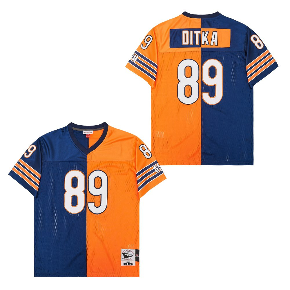 Mike Ditka 89 Chicago Bears Two-Toned Retro Throwback Orange/Navy NFL Jersey Men's