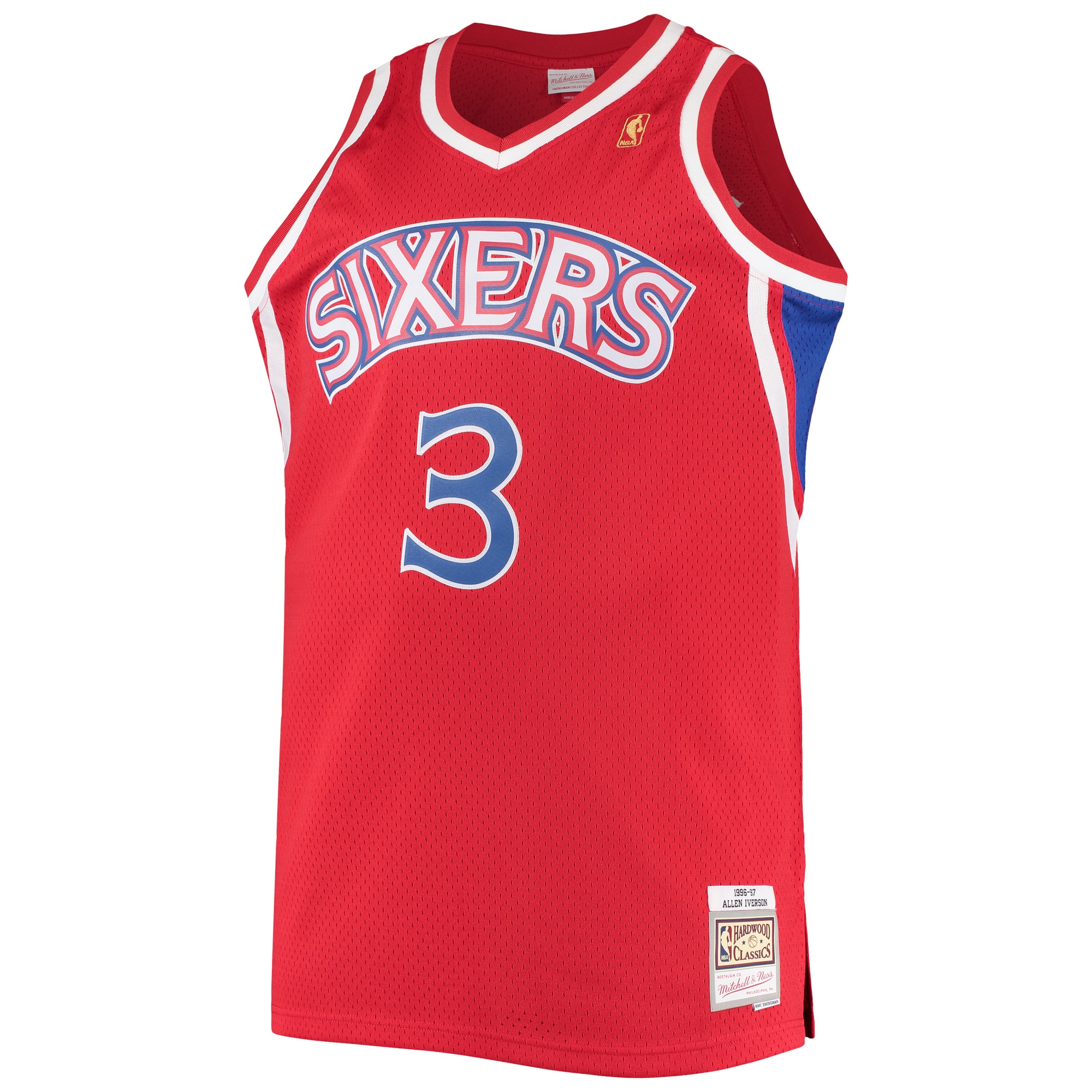 Mitchell Ness Allen Iverson Red Philadelphia 76ers 1996/97 Big Tall Hardwood Classics Swingman NBA Jersey Men's