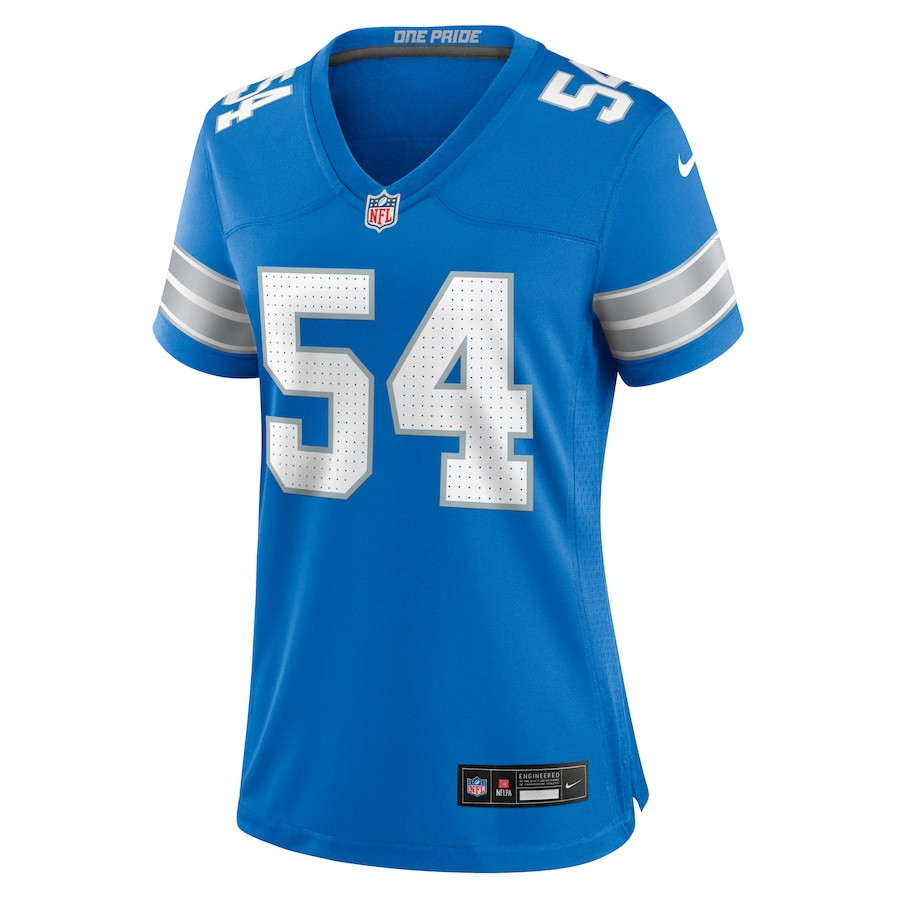 Alim McNeill 54 Detroit Lions Team Game Blue NFL Jersey Women's
