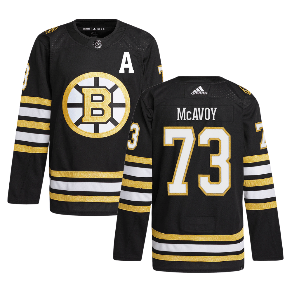 Charlie McAvoy 73 Boston Bruins 100th Anniversary Primegreen Home Black NHL Jersey Men's
