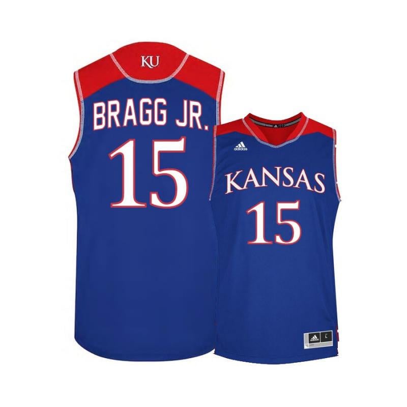 15 Carlton Bragg Jr Blue Kansas Jayhawks NCAA Jersey Men's