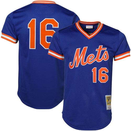 New York Mets Dwight Gooden Mitchell Ness Royal Cooperstown Mesh Batting Practice MLB Jersey Men's