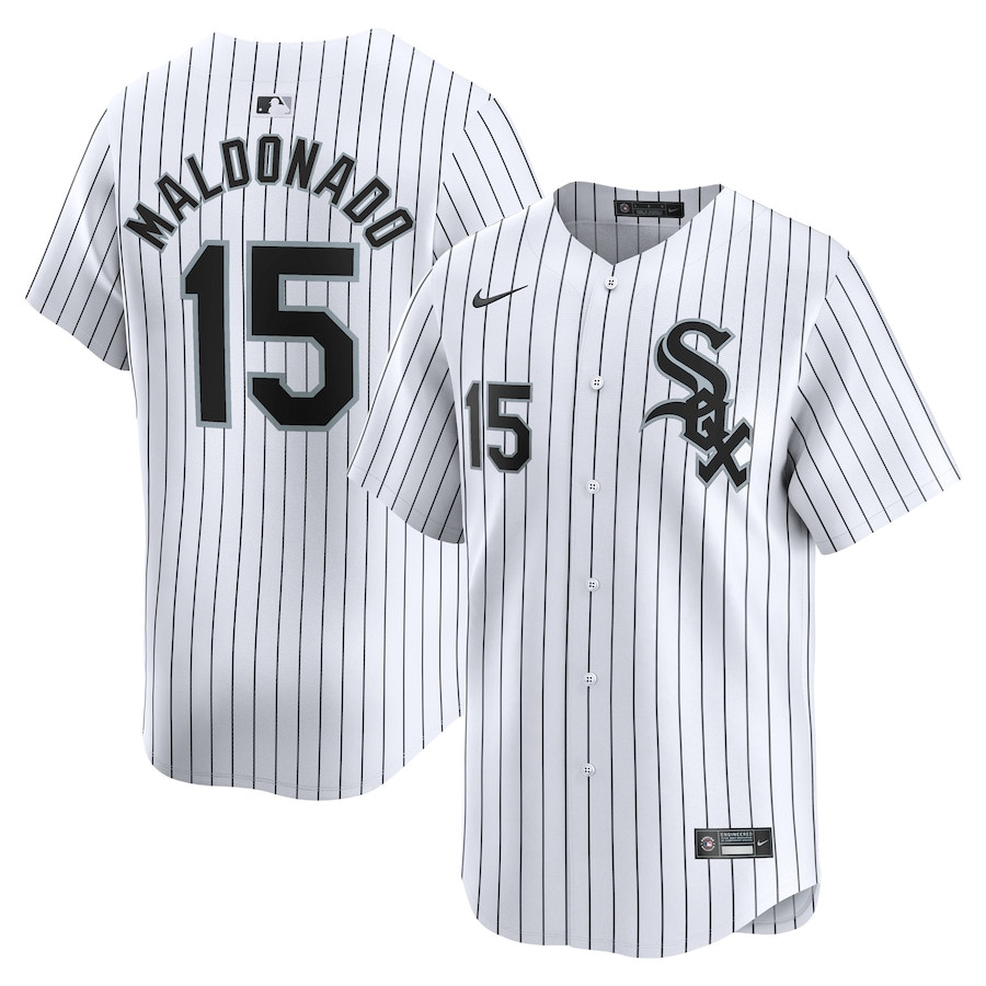 Mart?n Maldonado 15 Chicago White Sox Home Limited White MLB Jersey Men's