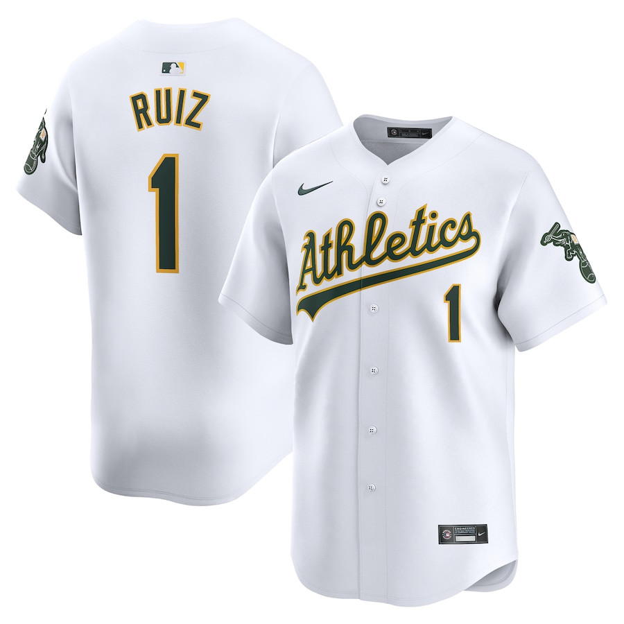 Esteury Ruiz 1 Oakland Athletics Home Limited Player White MLB Jersey Men's