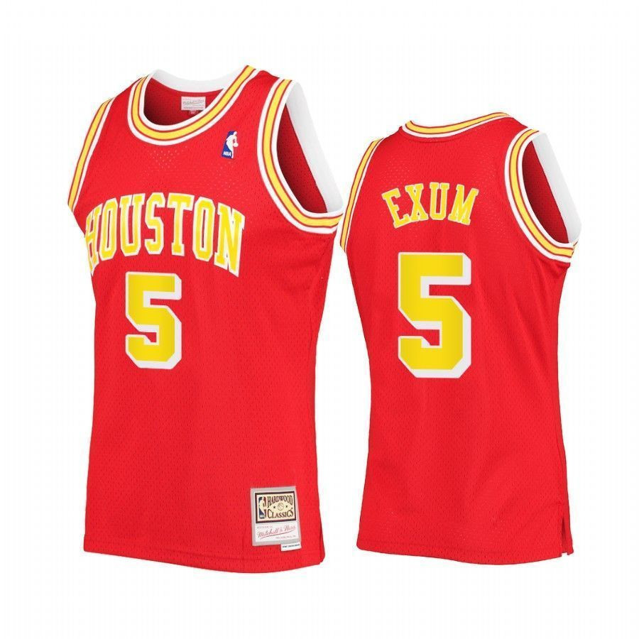 Dante Exum 5 Houston Rockets Red Hardwood Classics NBA Jersey Men's