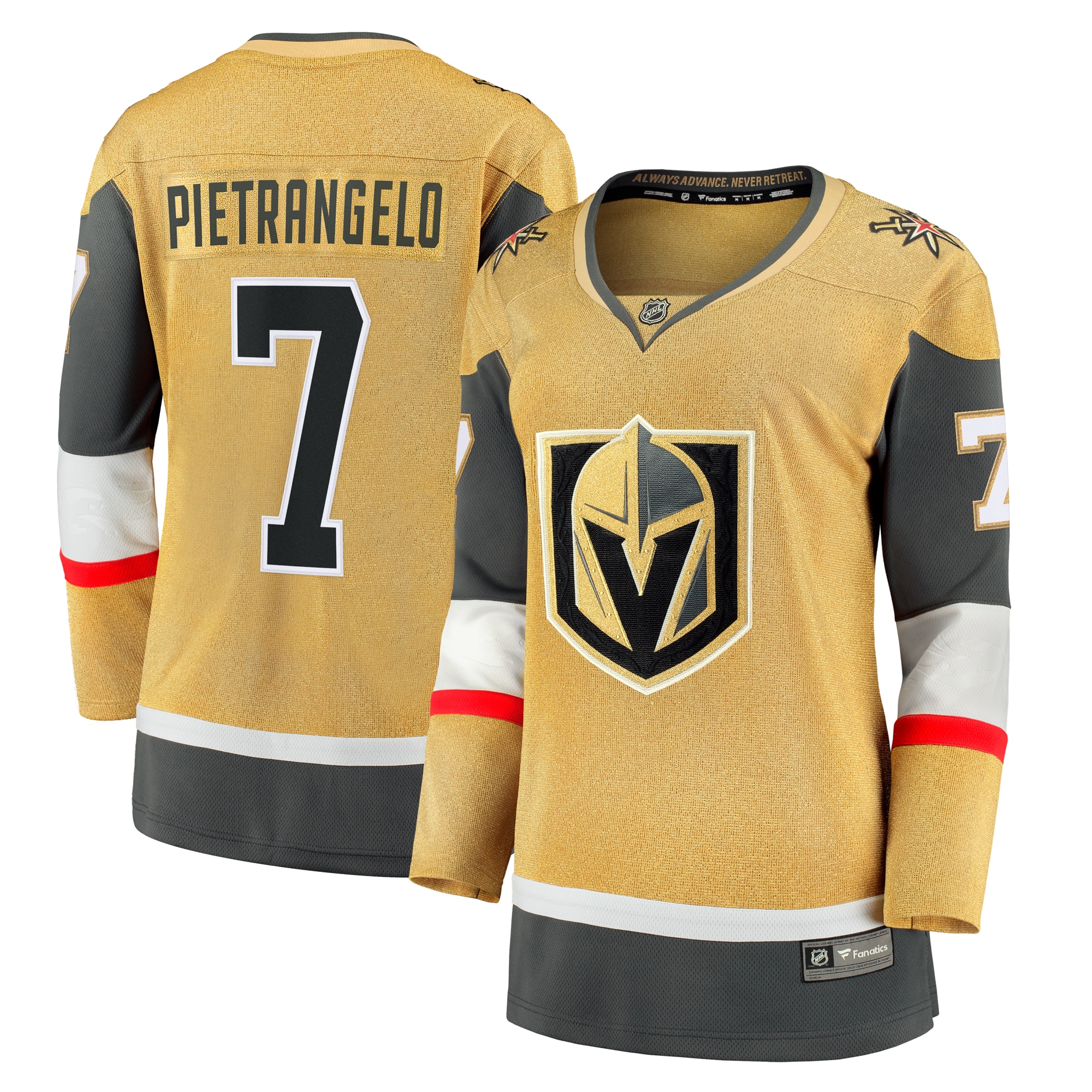Vegas Golden Knights Alex Pietrangelo Gold Home Breakaway Player NHL Jersey Women's