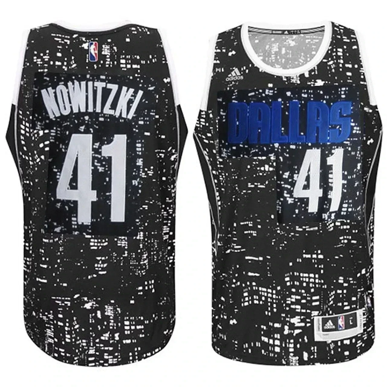 Dallas Mavericks 41 Dirk Nowitzki City Lights Black Swingman NBA Jersey Men's