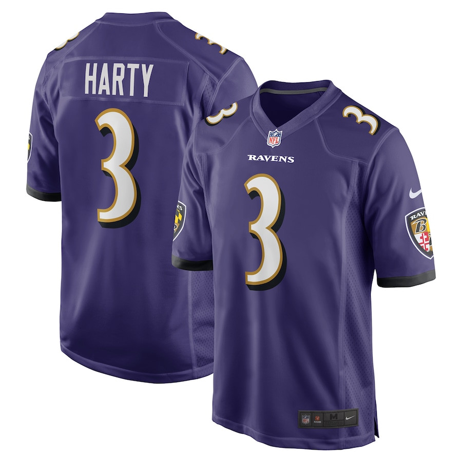 Deonte Harty 3 Baltimore Ravens Team Game Purple NFL Jersey Men's