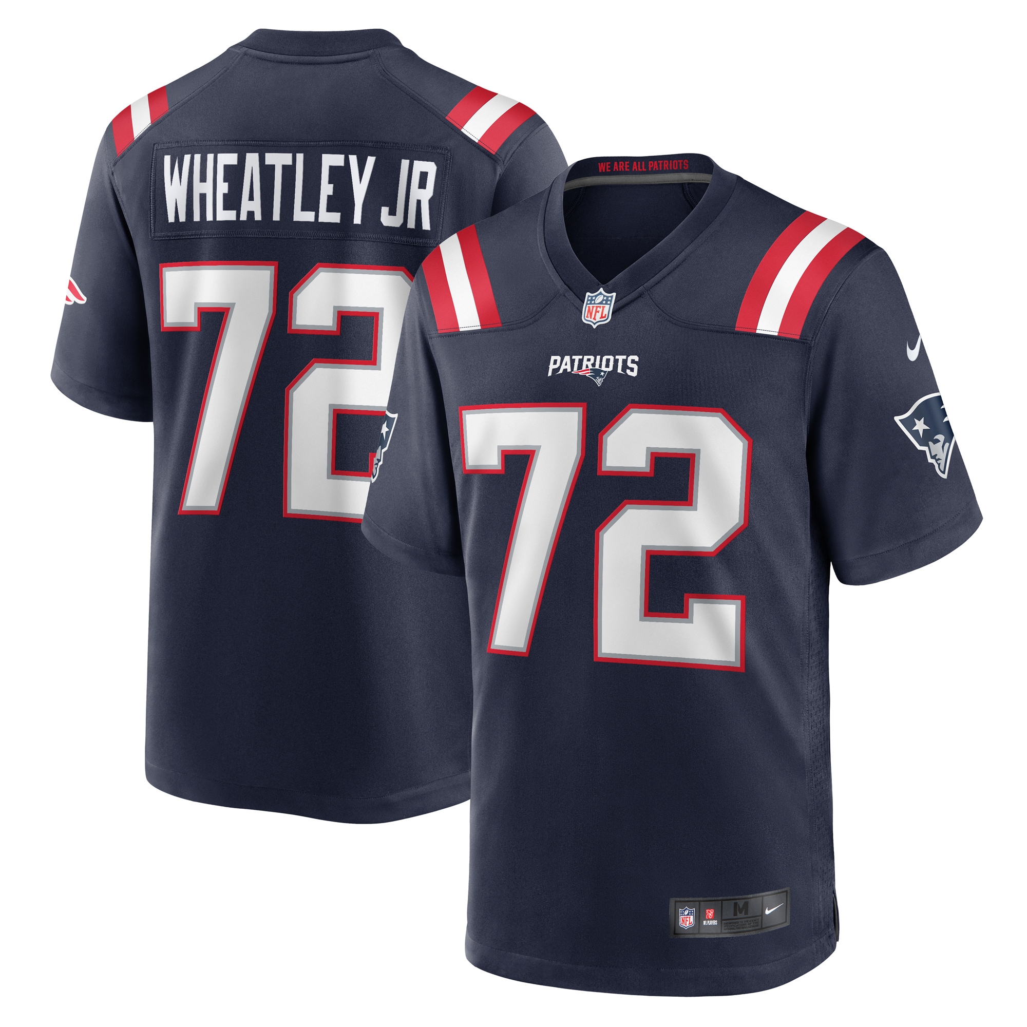 New England Patriots Tyrone Wheatley Navy Team Game NFL Jersey Men's