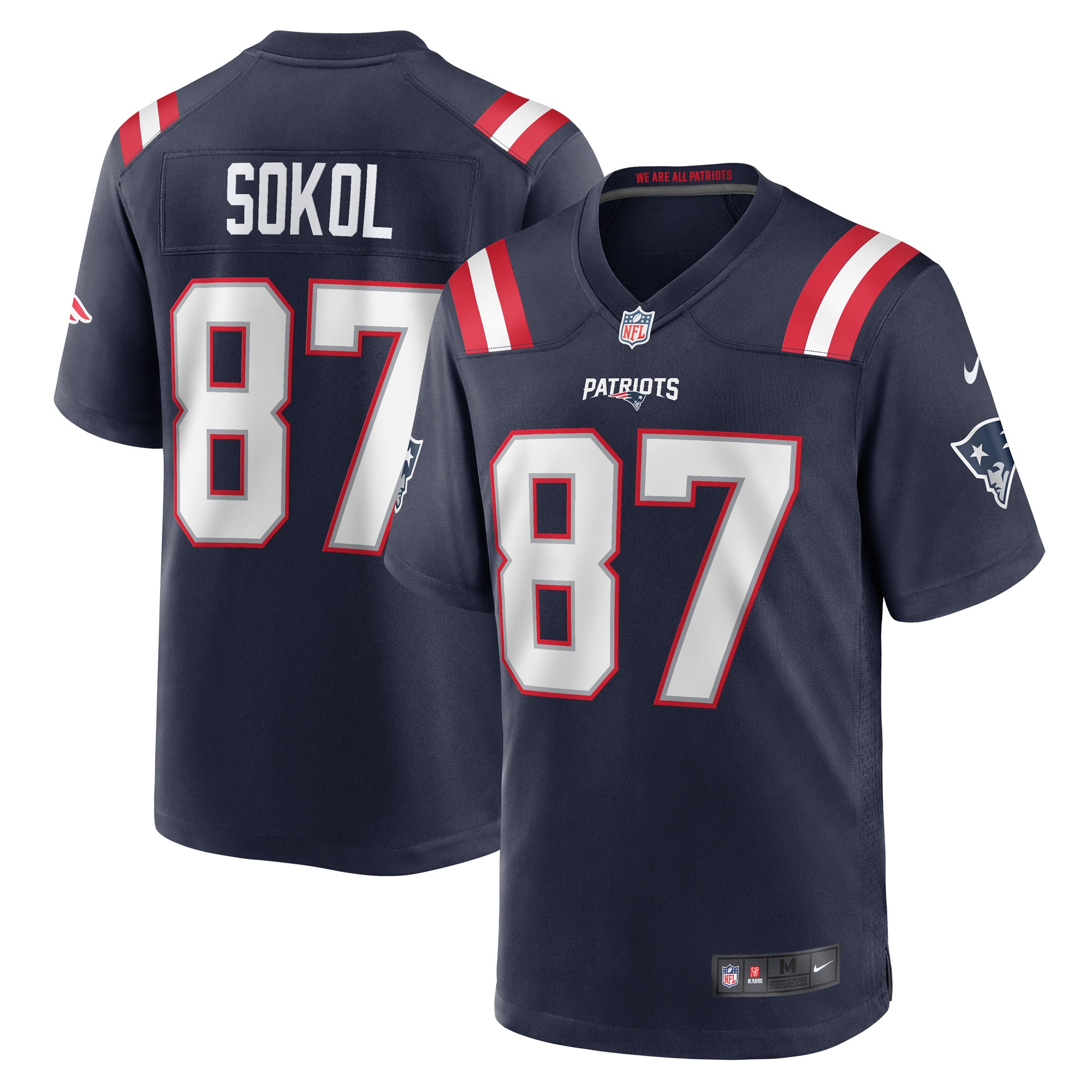 New England Patriots Matt Sokol Navy Game Player NFL Jersey Men's