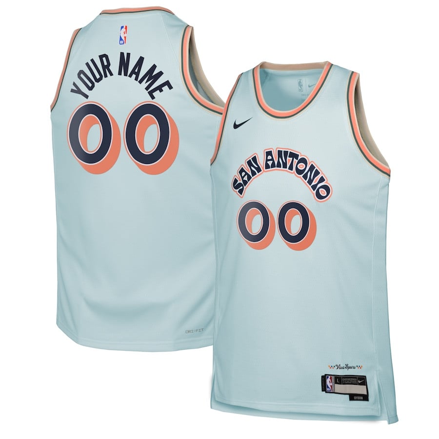 San Antonio Spurs 2024/25 Swingman Custom City Edition Light Blue NBA Jersey Youth