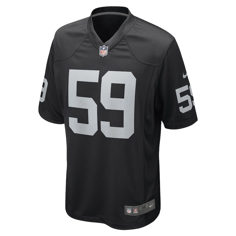 Luke Masterson 59 Las Vegas Raiders Team Game Black NFL Jersey Men's