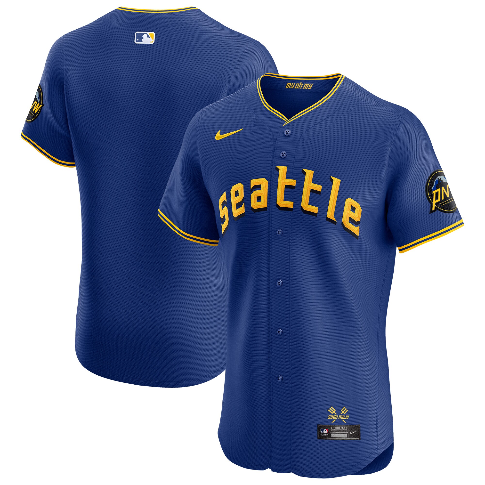 Seattle Mariners Royal City Connect Elite MLB Jersey Men's