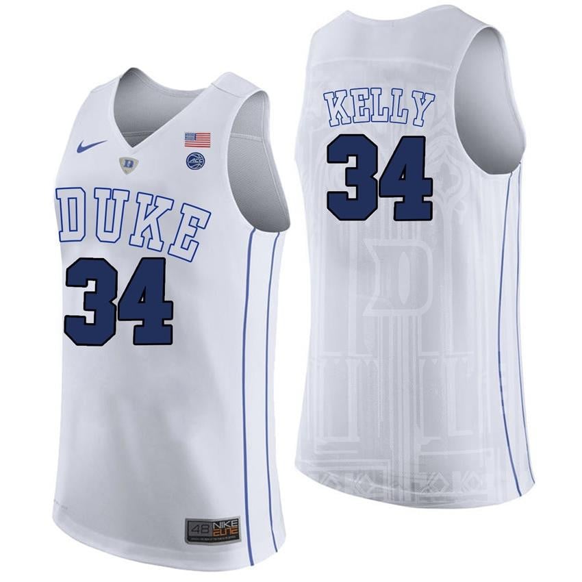 Duke Blue Devils 34 Ryan Kell White College Player Performance NCAA Jersey Men's