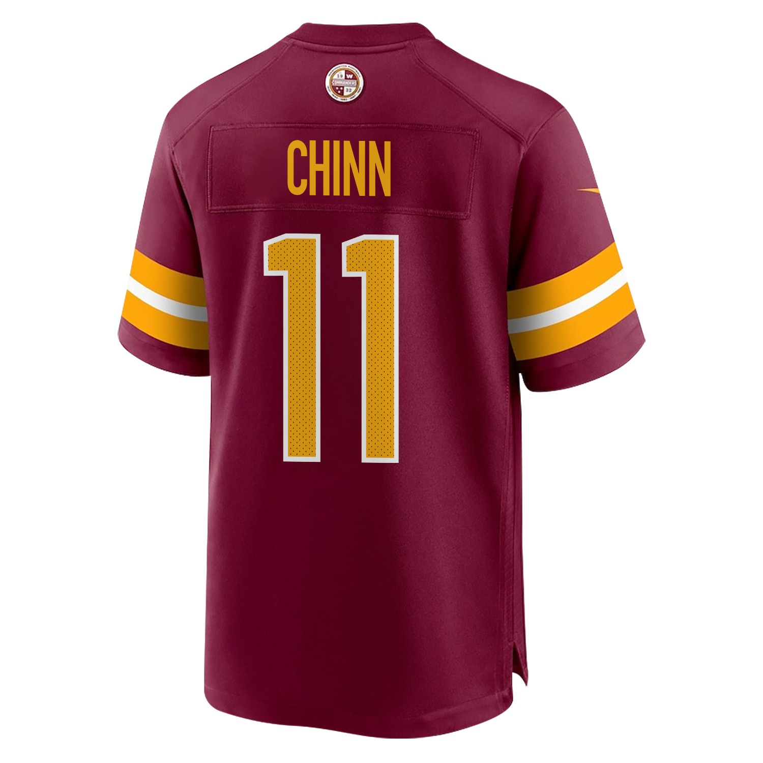 Jeremy Chinn 11 Washington Commanders Super Bowl LIX Champions Patch Game Burgundy NFL Jersey Men's