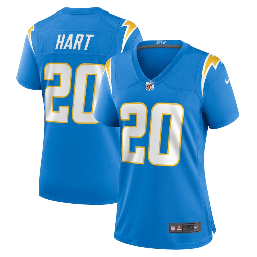 Cam Hart 20 Los Angeles Chargers Game Powder Blue NFL Jersey Women's