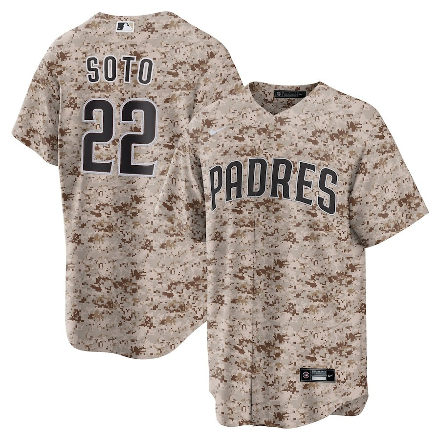 Juan Soto 22 San Diego Padres USMC Alternate Camo MLB Jersey Men's