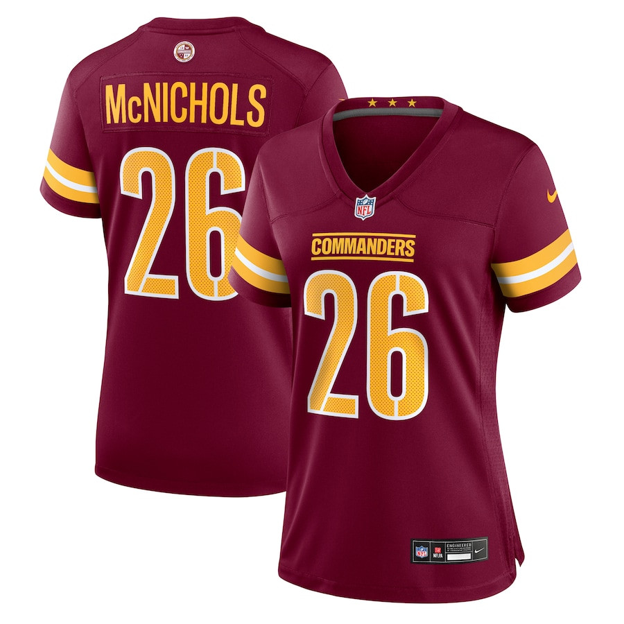 Jeremy McNichols 26 Washington Commanders Game Burgundy NFL Jersey Women's