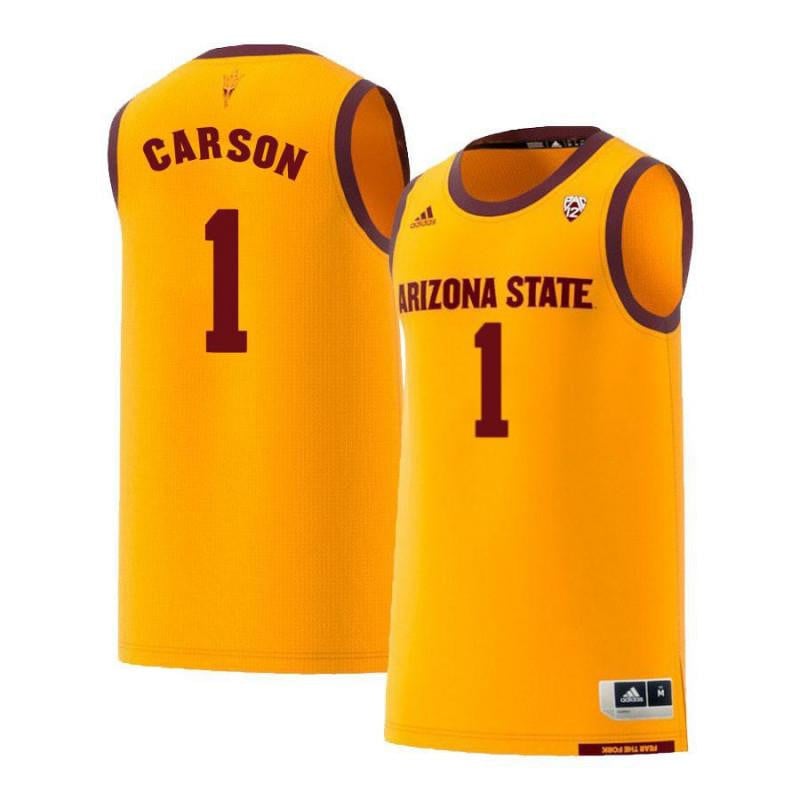 1 Jahii Carson Yellow Retro Arizona State Sun Devils NCAA Jersey Men's