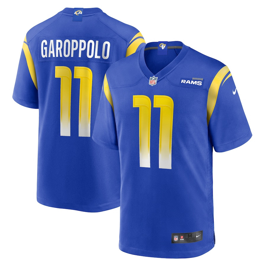 Jimmy Garoppolo 11 Los Angeles Rams Game Royal NFL Jersey Men's