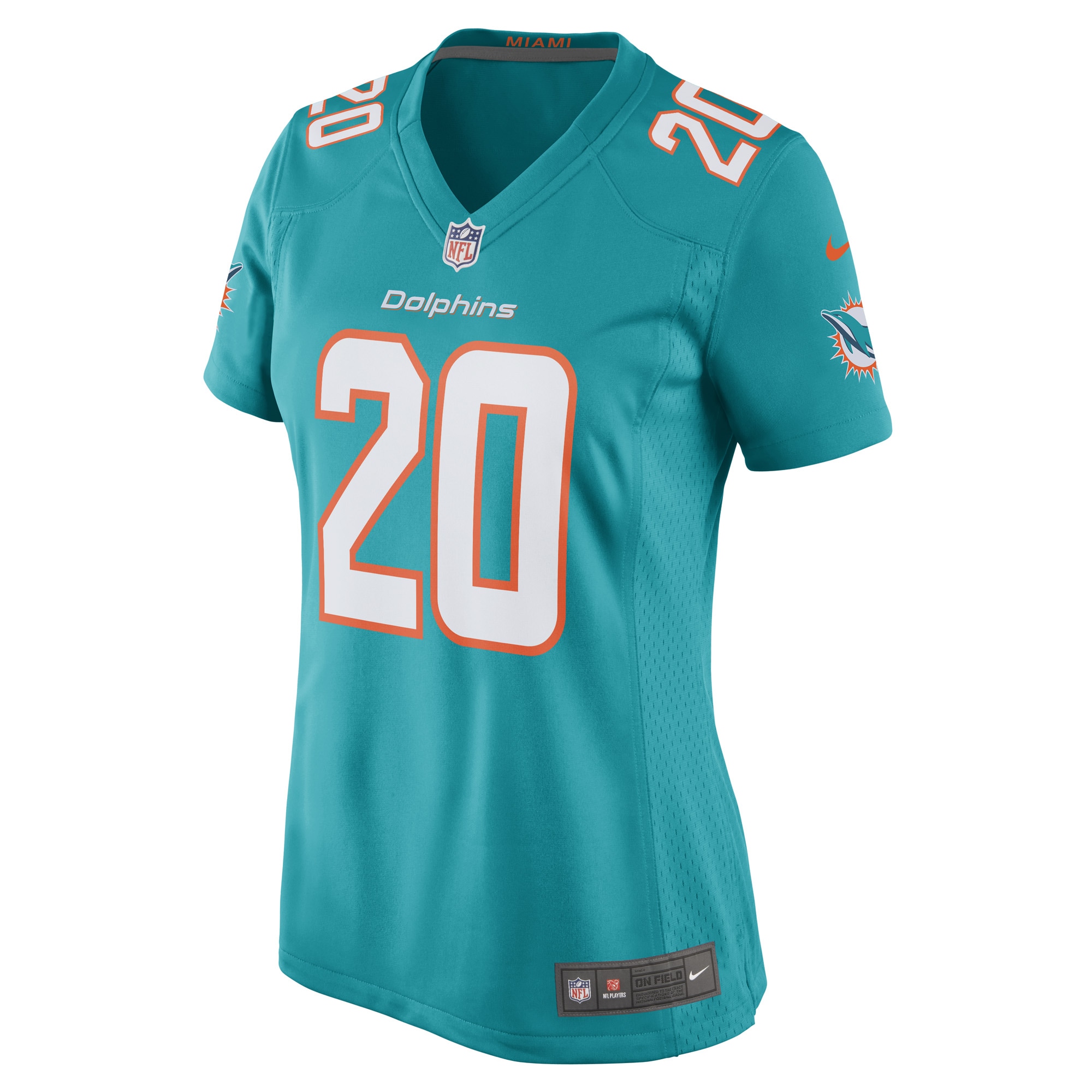 Miami Dolphins Justin Bethel Aqua Game Player NFL Jersey Women's