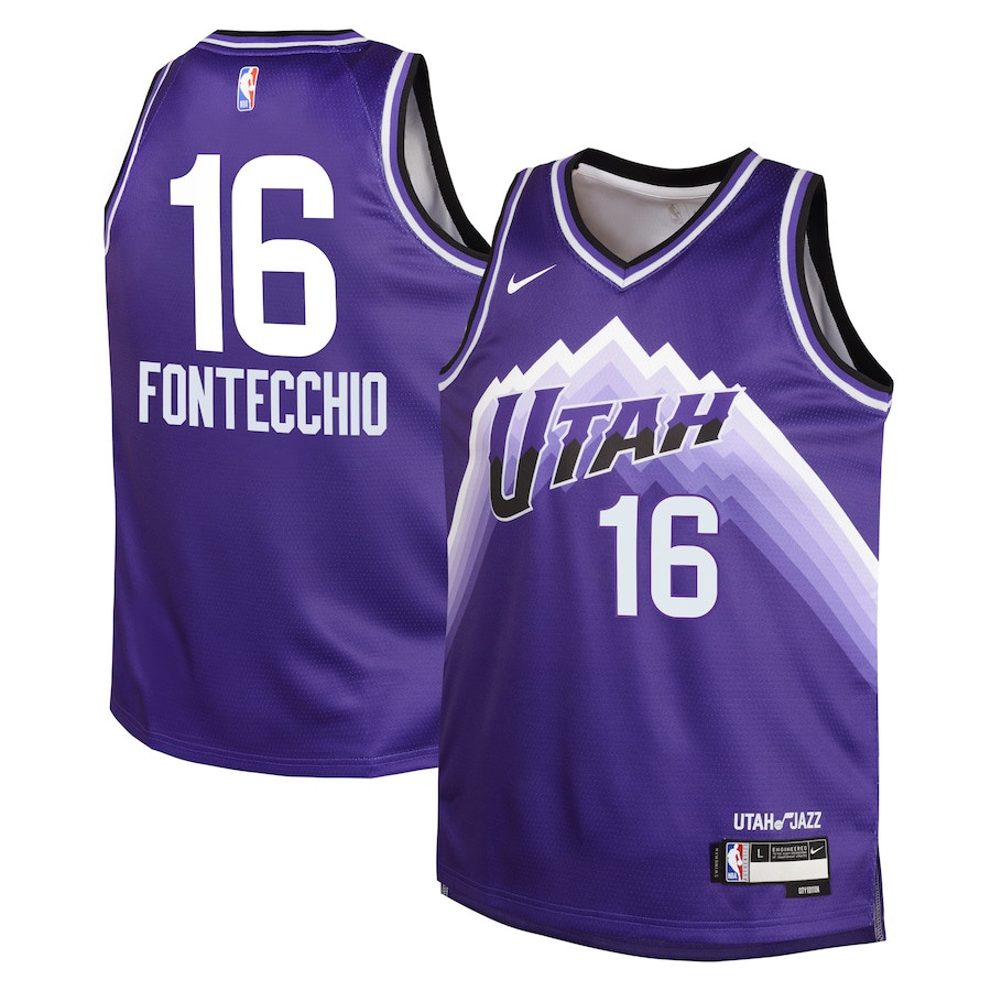 Simone Fontecchio 16 Utah Jazz 2023/24 City Edition Swingma Purple NBA Jersey Youth