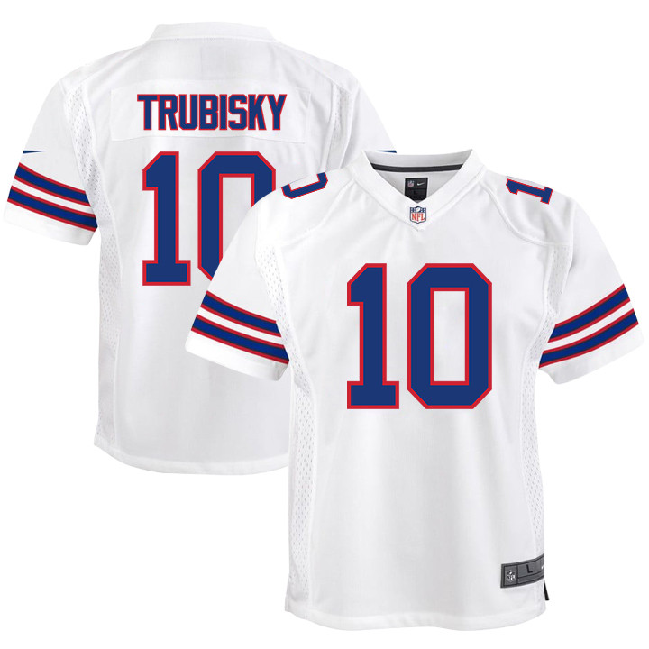 Mitch Trubisky 10 Buffalo Bills Team Game White NFL Jersey Youth