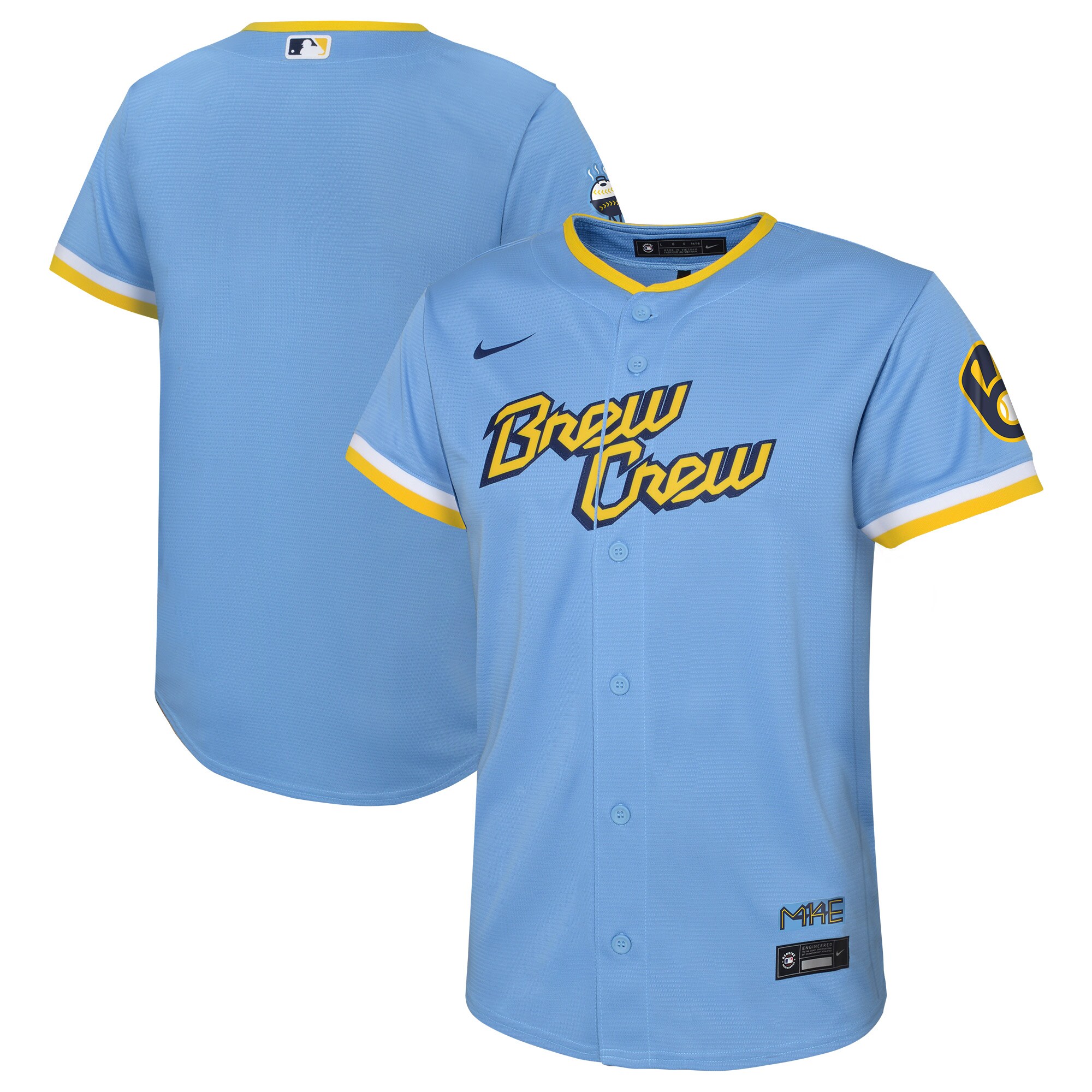 Preschool Milwaukee Brewers Christian Yelich Powder Blue City Connect Player MLB Jersey Men's