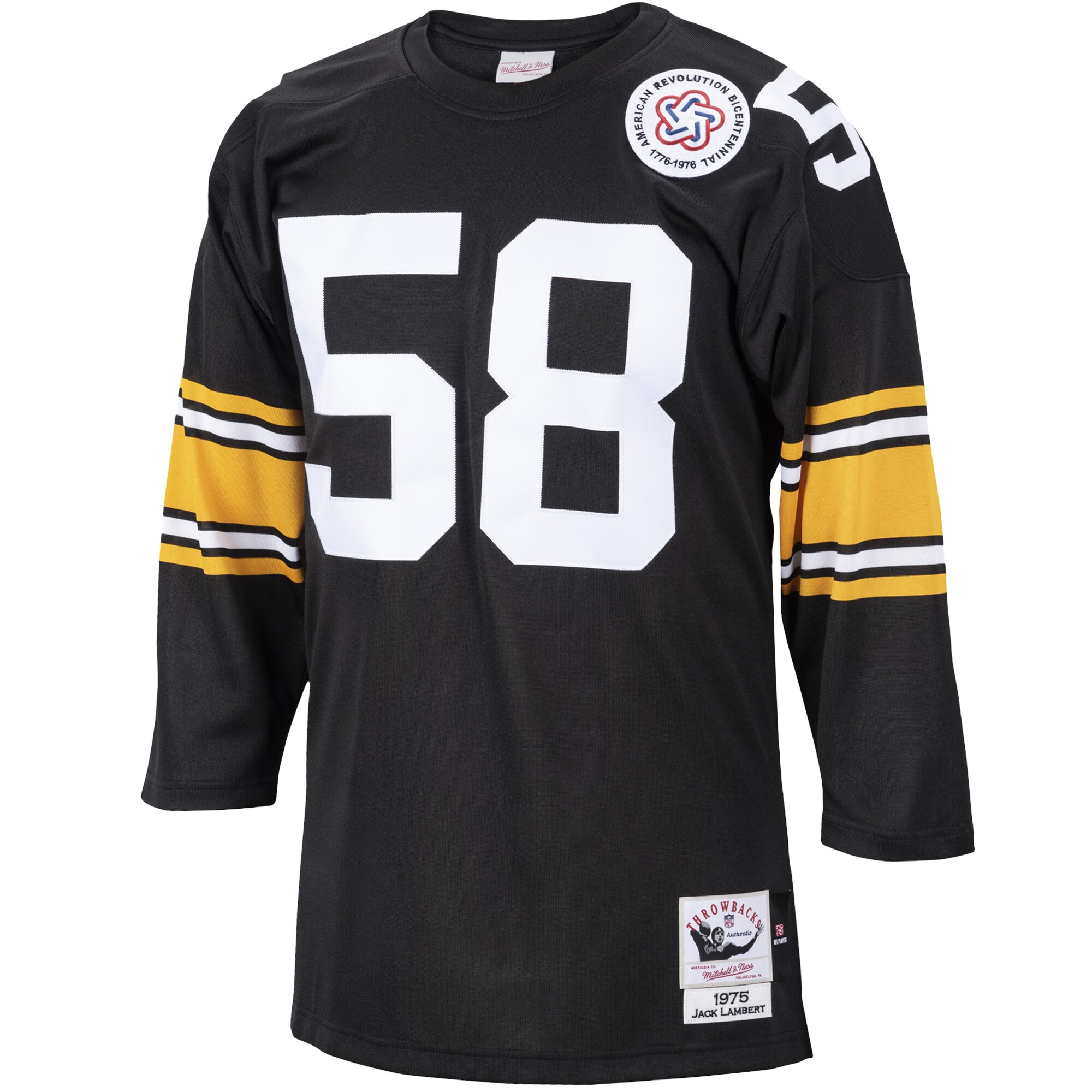 Pittsburgh Steelers 1975 Jack Lambert Mitchell Ness Black Throwback Retired Player NFL Jersey Men's