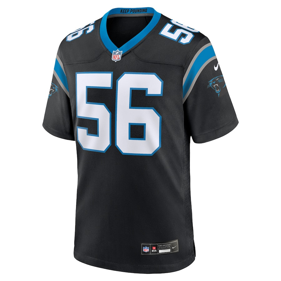 Trevin Wallace 56 Carolina Panthers Game Black NFL Jersey Men's