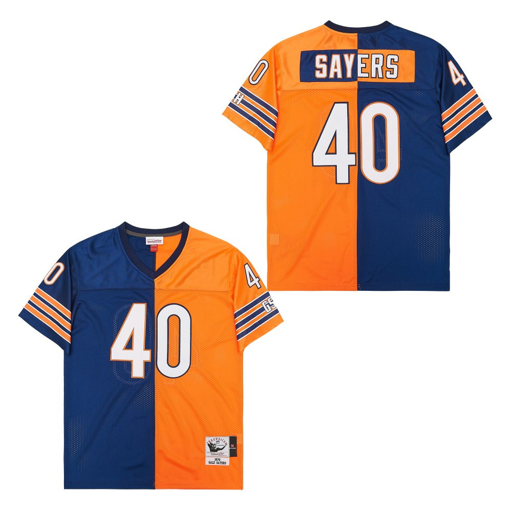 Gale Sayers 40 Chicago Bears Two-Toned Retro Throwback Orange/Navy NFL Jersey Men's