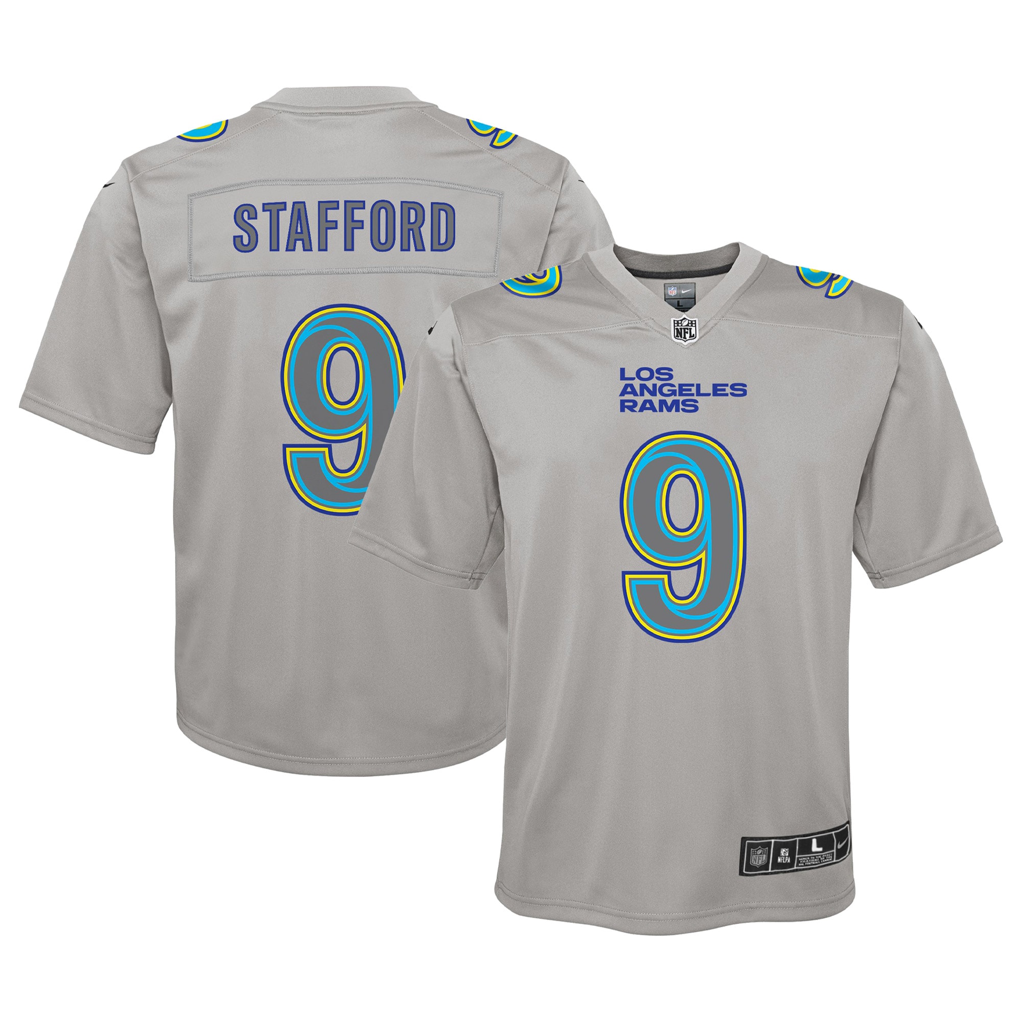 Los Angeles Rams Matthew Stafford Gray Atmosphere Game NFL Jersey Youth