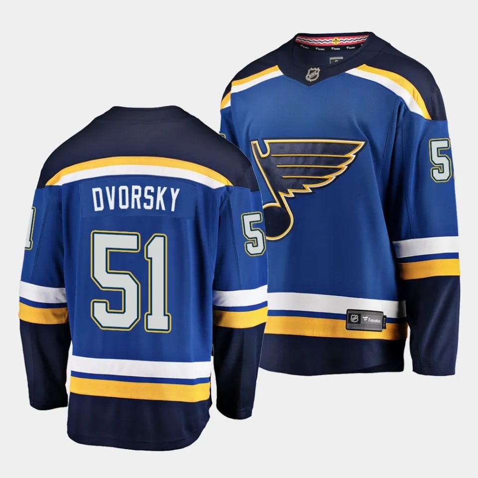 Dalibor Dvorsky #51 St. Louis Blues 2023 Draft Home Navy NHL Jersey Men's