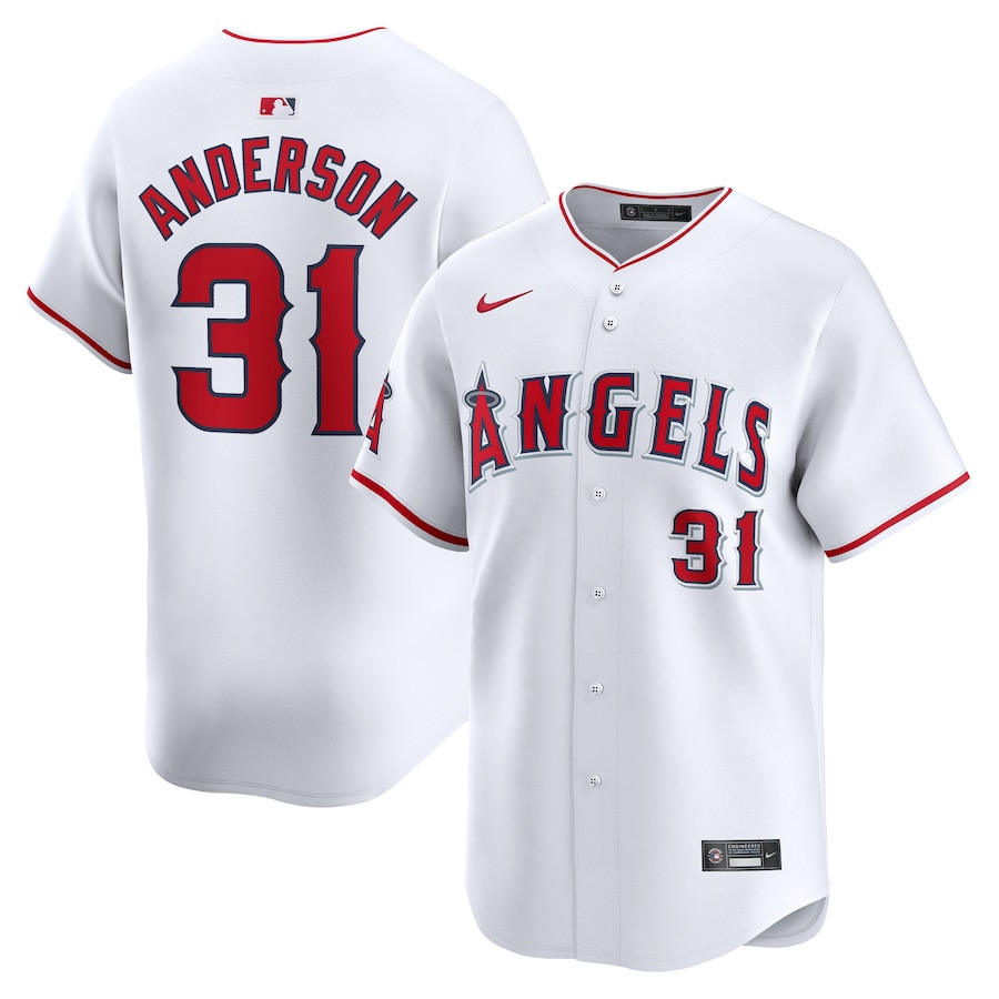 Tyler Anderson 31 Los Angeles Angels Home Limited Player White MLB Jersey Men's