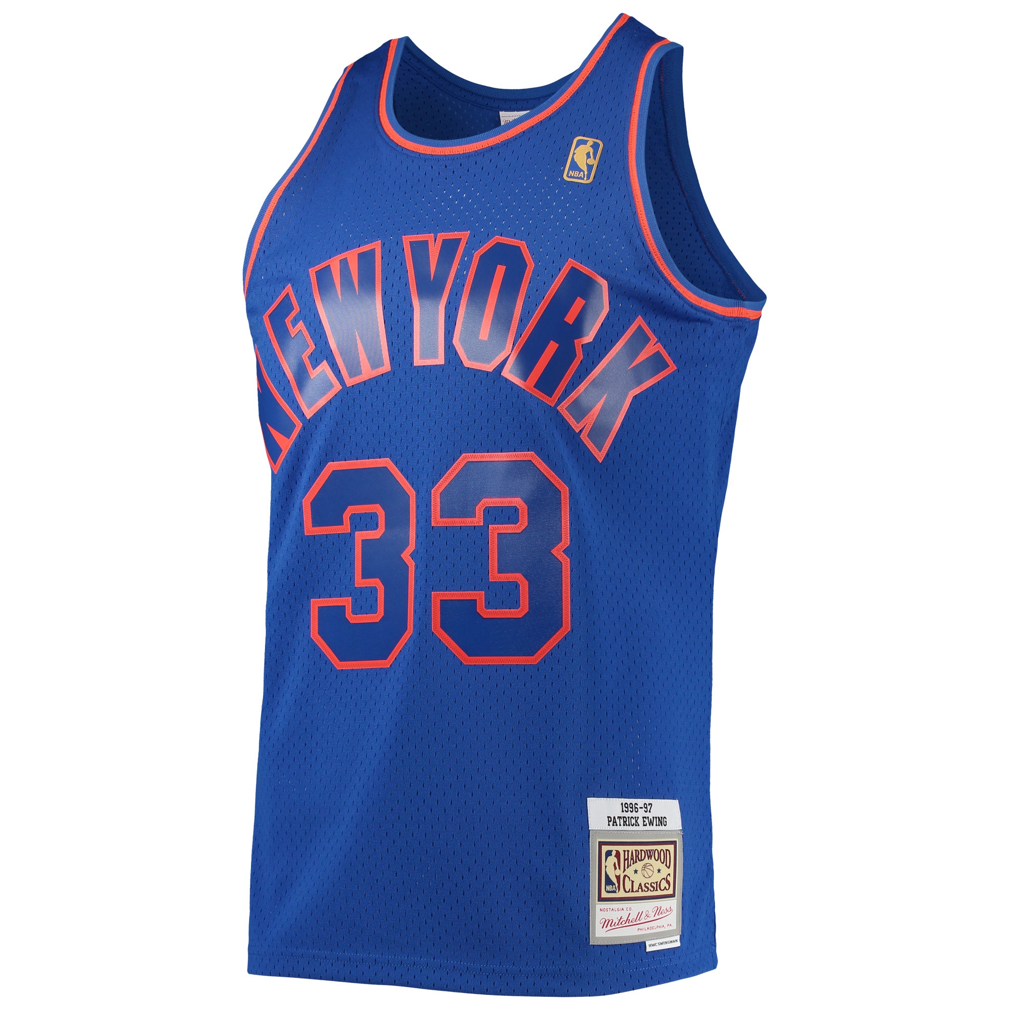 Mitchell Ness Patrick Ewing Blue New York Knicks 1996/97 Hardwood Classics Swingman NBA Jersey Men's