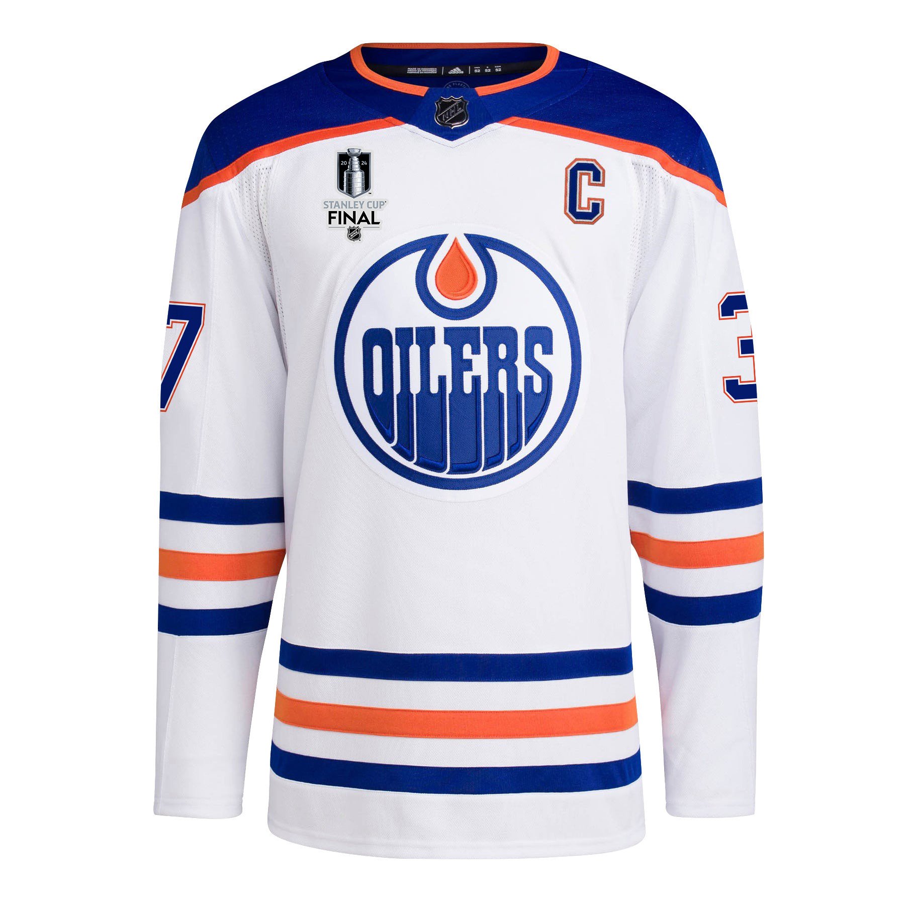 Warren Foegele 37 Edmonton Oilers 2024 STANLEY CUP Final Away White NHL Jersey Men's