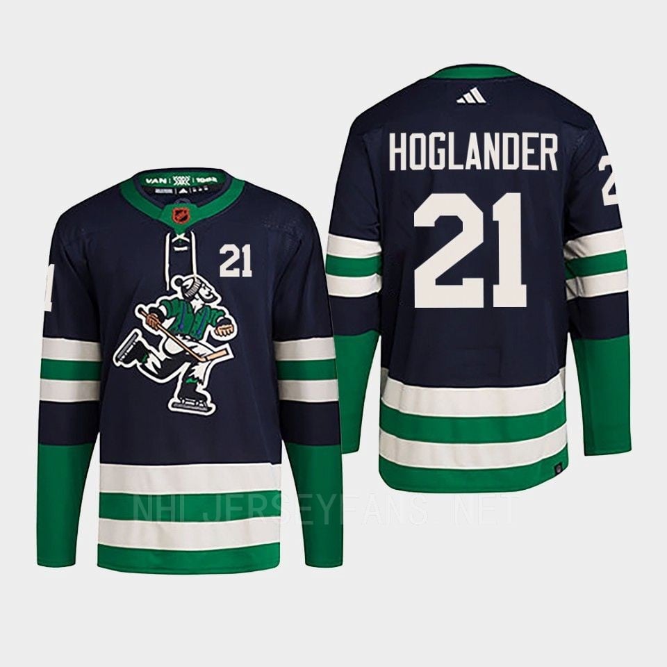 Nils Hoglander 21 Reverse Retro 2.0 2022 Vancouver Canucks Navy Primegreen NHL Jersey Men's