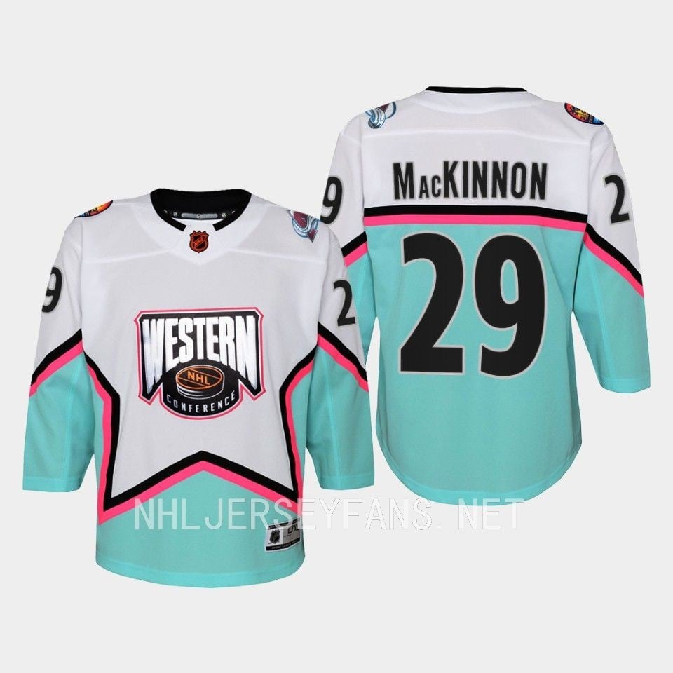 Nathan MacKinnon 29 Colorado Avalanche 2023 All Star Game White Equipment NHL Jersey Men's