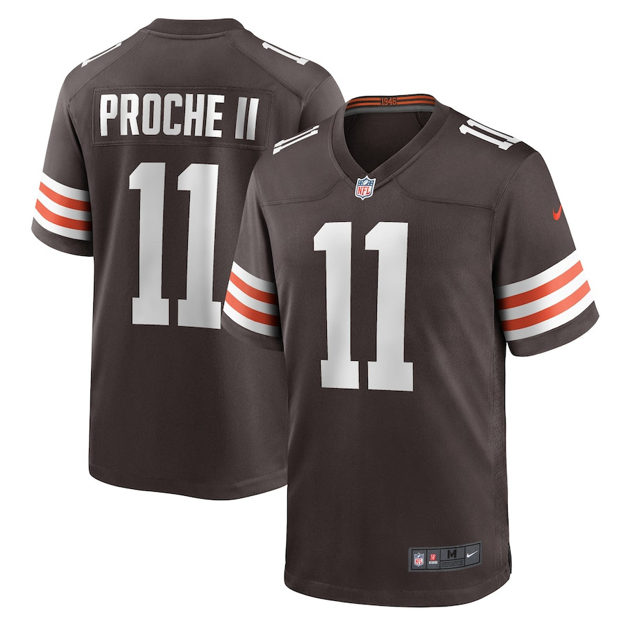 James Proche II 11 Cleveland Browns Game Brown NFL Jersey Men's