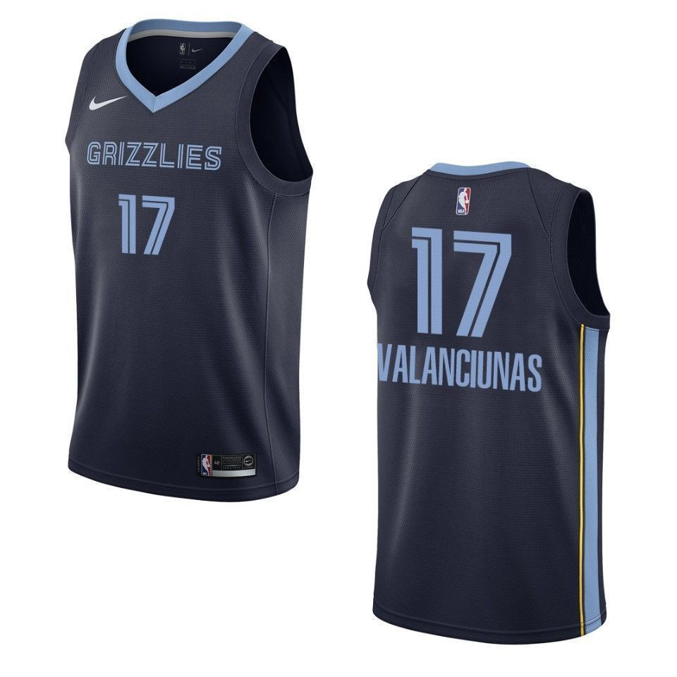 Memphis Grizzlies 17 Jonas Valanciunas Icon Swingman Navy NBA Jersey Men's