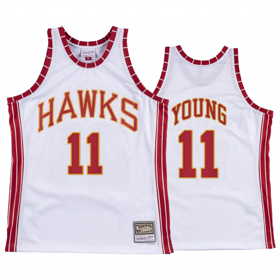 Trae Young 11 Atlanta Hawks Hardwood Classics White NBA Jersey Men's