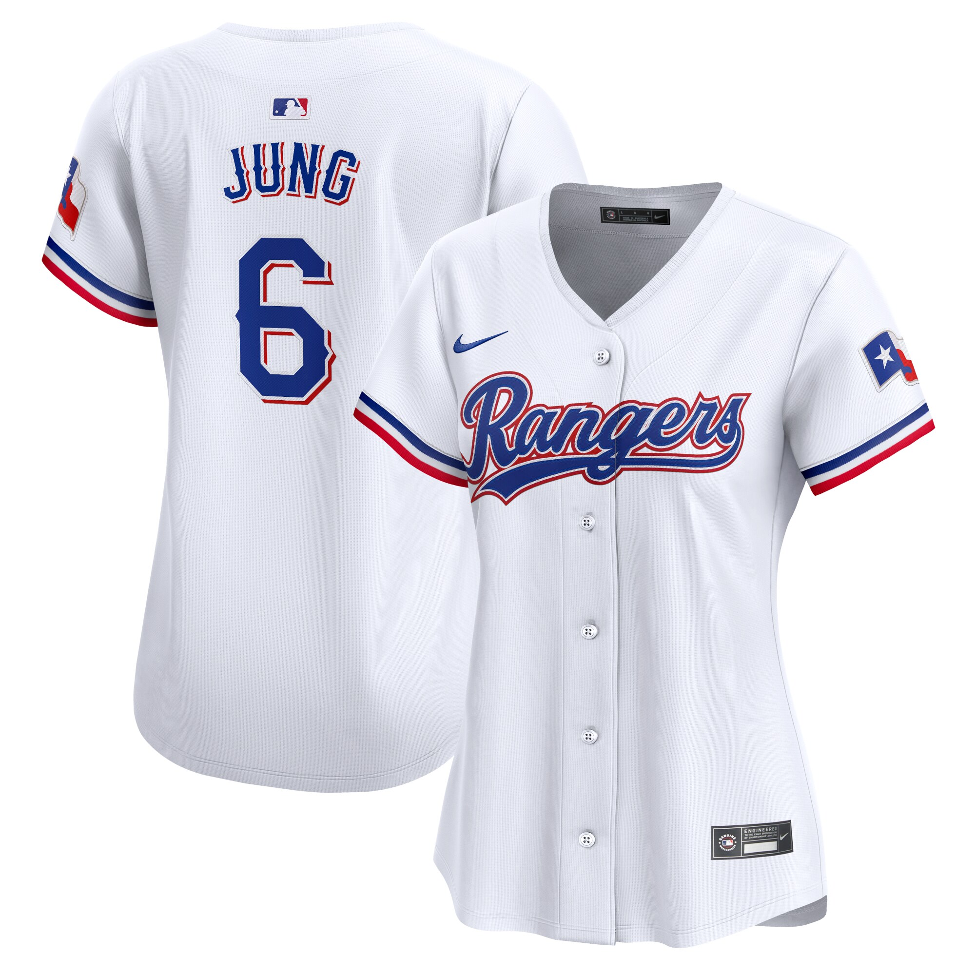 Texas Rangers Josh Jung White Home Limited Player MLB Jersey Women's