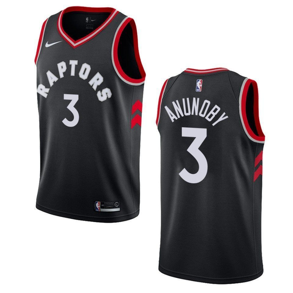 Toronto Raptors 3 Og Anunoby Statement Swingman Black NBA Jersey Men's